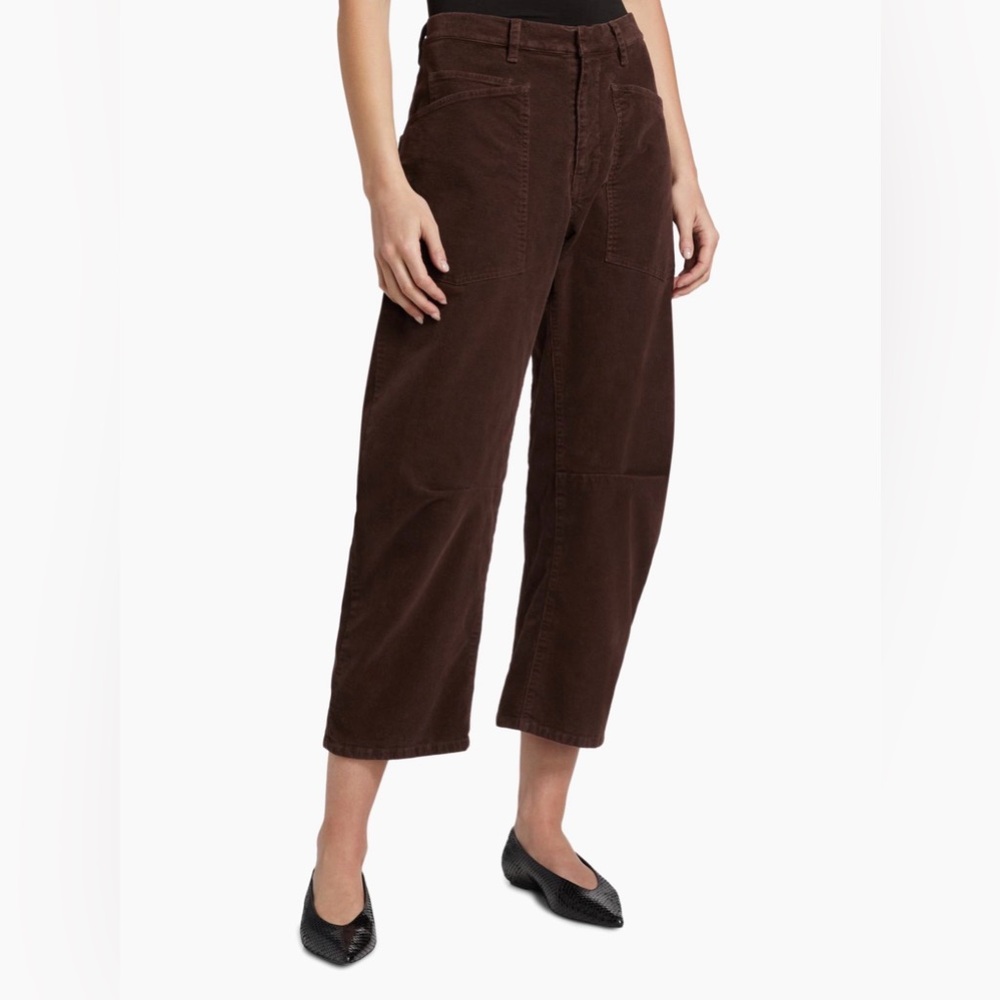 Nili Lotan Shon Corduroy Pant reddish Brown Cord Barrel Merlot  $450 nwt - Picture 7 of 15